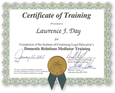 Certificate of Training: Domestic Relations Mediator Training